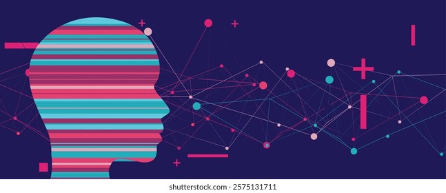 Abstract artificial intelligence. Cloud computing. Machine learning. Technology web background. Virtual concept futuristic background