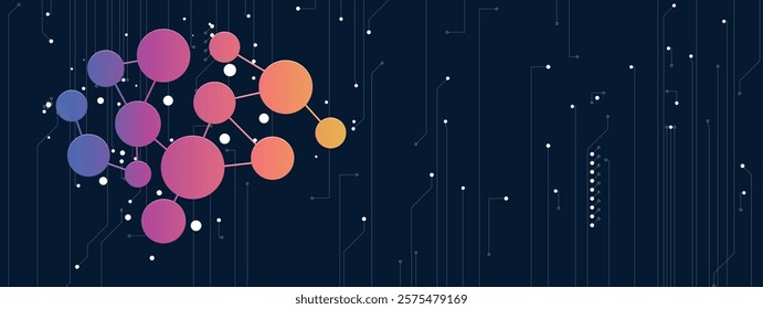 Abstract Artificial intelligence. Cloud computing. Machine learning. Technology web background. Virtual concept futuristic background