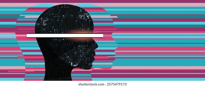 Abstract Artificial intelligence. Cloud computing. Machine learning. Technology web background. Virtual concept futuristic background