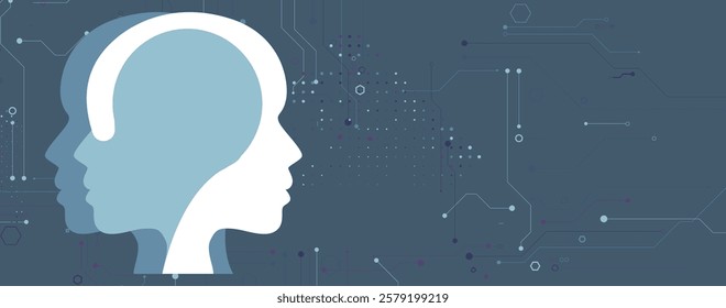 Abstract Artificial intelligence. Cloud computing. Machine learning. Technology web background. Virtual concept futuristic background