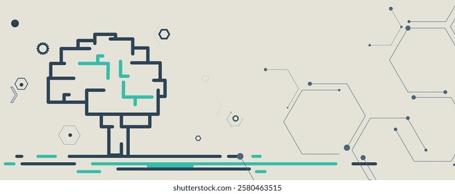 Abstract Artificial intelligence. Cloud computing. Machine learning. Technology web background. Virtual concept futuristic background