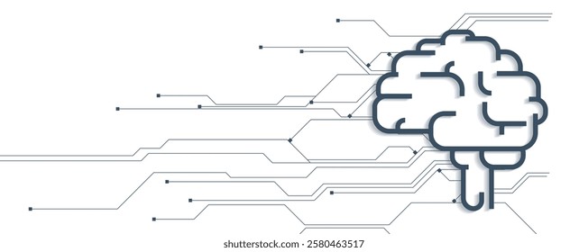 Abstract Artificial intelligence. Cloud computing. Machine learning. Technology web background. Virtual concept futuristic background