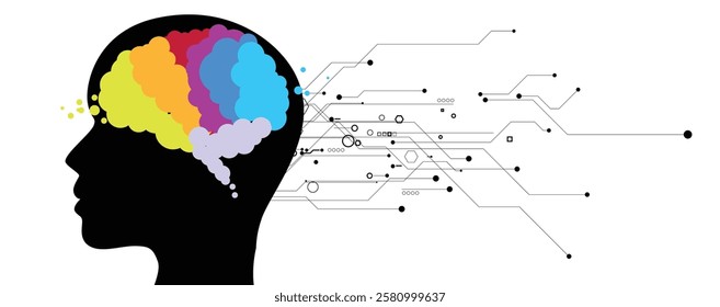 Abstract Artificial intelligence. Cloud computing. Machine learning. Technology web background. Virtual concept futuristic background