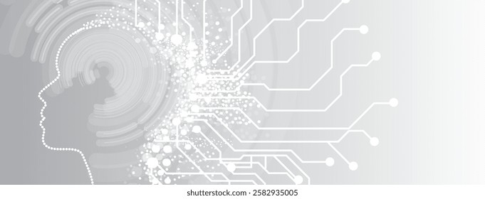 Abstract Artificial intelligence. Cloud computing. Machine learning. Technology web background. Virtual concept futuristic background