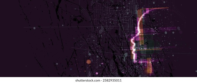 Abstract Artificial intelligence. Cloud computing. Machine learning. Technology web background. Virtual concept futuristic background