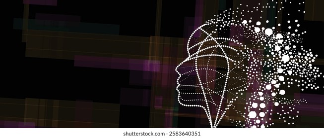 Abstract Artificial intelligence. Cloud computing. Machine learning. Technology web background. Virtual concept futuristic background