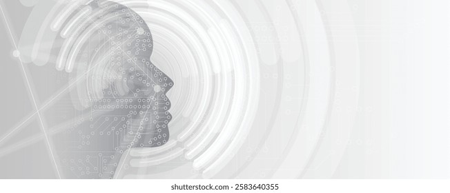 Abstract Artificial intelligence. Cloud computing. Machine learning. Technology web background. Virtual concept futuristic background