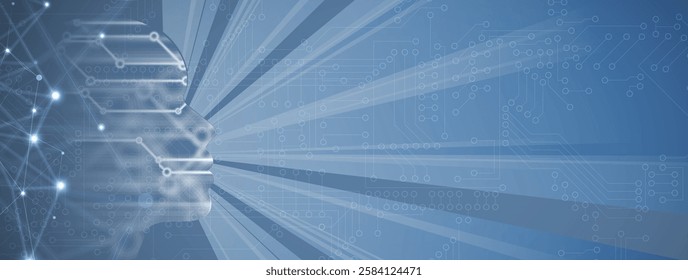 Abstract Artificial intelligence. Cloud computing. Machine learning. Technology web background. Virtual concept futuristic background
