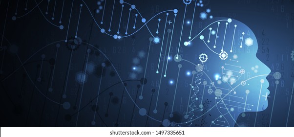 Abstract Artificial Intelligence Dna Technology Science Stock Vector ...