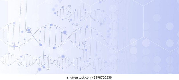 Resumen de la tecnología de ADN de inteligencia artificial. Ciencia y concepto social.  Estructura de conexión futurista con fondo de celda. Vector hecho a mano.