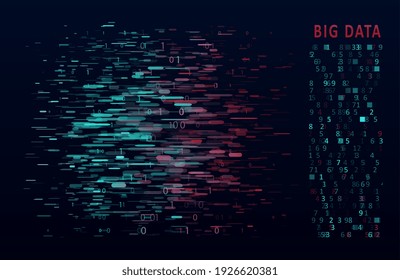 Abstract artificial intelligence element. Abstract infographics visualization. Big data code representation. Graphic concept for your design