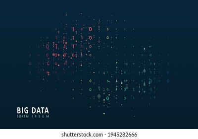 Abstract artificial intelligence element. Abstract infographics visualization. Big data code representation. Graphic concept for your design