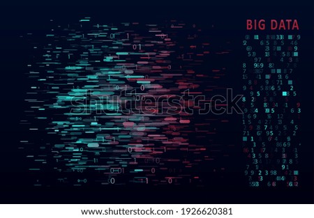 Abstract artificial intelligence element. Abstract infographics visualization. Big data code representation. Graphic concept for your design