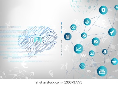 Abstract Artificial intelligence, great concepts for money transfer,currency, or stock exchange. Futuristic user analyzes infographics, online trading and e-commerce.