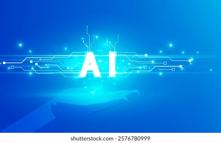 Abstract artificial intelligence Key Door open Light out success background Hitech communication concept innovation background, vector design