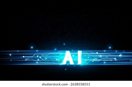 Abstract artificial intelligence Key Door open Light out success background Hitech communication concept innovation background, vector design