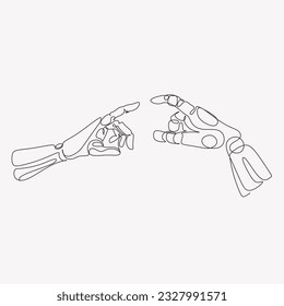 Abstract Artificial intelligence. 
line art minimalist technology web background. Virtual concept