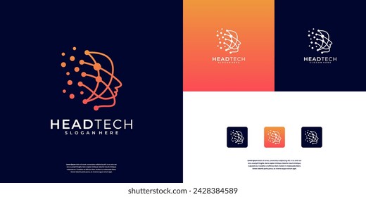 Abstract artificial intelligence logo. High innovation tech logo design vector