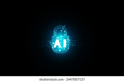 Abstract artificial intelligence private key in digital futuristic digital open Light out success background Hitech communication concept innovation background, vector design