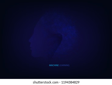 Abstract artificial intelligence robotic with neural network is on learning process.
