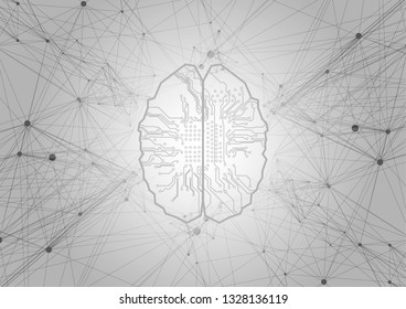 Abstract Artificial intelligence Technology background. neural network background. illustration vector design
