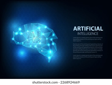 Abstract artificial intelligence technology background. big data, cloud computing, machine learning, information mining, vector, illustration
