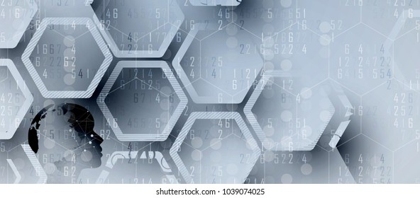Abstract Artificial intelligence. Technology web background. Virtual concept