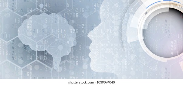 Abstract Artificial intelligence. Technology web background. Virtual concept