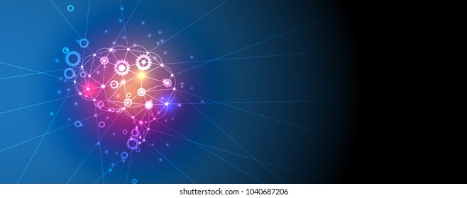 Abstract Artificial intelligence. Technology web background. Virtual concept