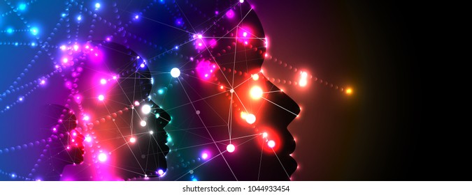 Abstract Artificial intelligence. Technology web background. Virtual concept