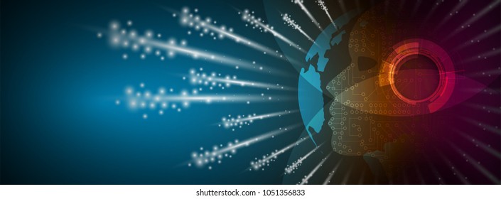 Abstract Artificial intelligence. Technology web background. Virtual concept