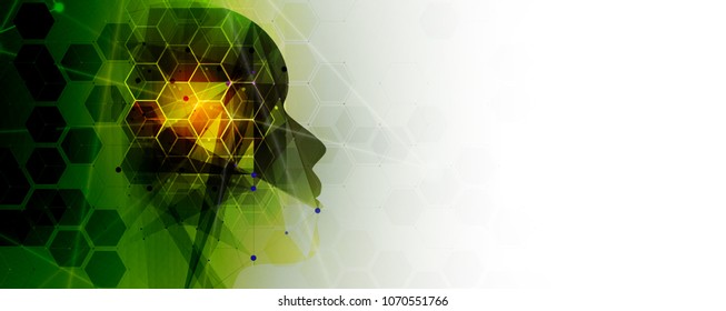 Abstract Artificial intelligence. Technology web background. Virtual concept