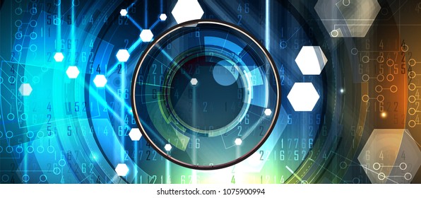 Abstract Artificial intelligence. Technology web background. Virtual concept