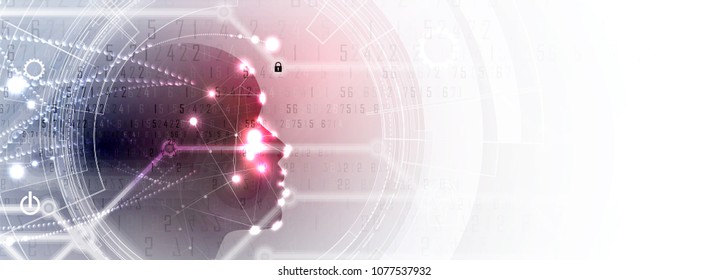 Abstract Artificial intelligence. Technology web background. Virtual concept