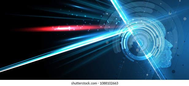 Abstract Artificial intelligence. Technology web background. Virtual concept