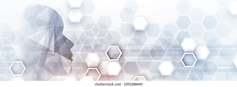 Abstract Artificial intelligence. Technology web background. Virtual concept