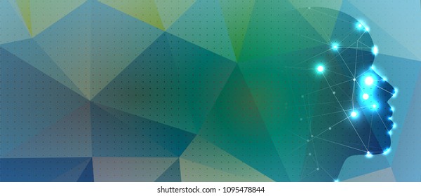 Abstract Artificial intelligence. Technology web background. Virtual concept