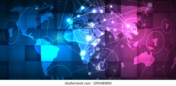 Abstract Artificial intelligence. Technology web background. Virtual concept