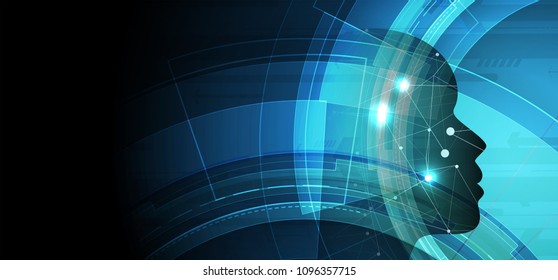 Abstract Artificial intelligence. Technology web background. Virtual concept