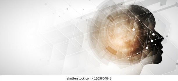 Abstract Artificial intelligence. Technology web background. Virtual concept