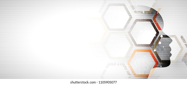 Abstract Artificial intelligence. Technology web background. Virtual concept