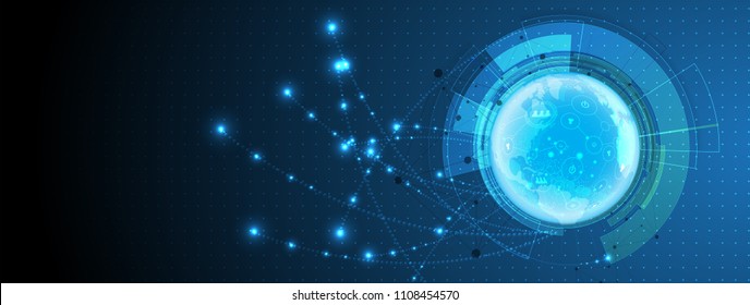 Abstract Artificial intelligence. Technology web background. Virtual concept
