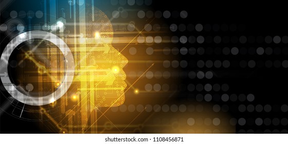Abstract Artificial intelligence. Technology web background. Virtual concept