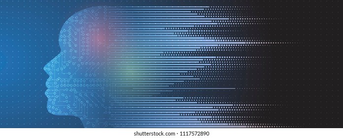 Abstract Artificial intelligence. Technology web background. Virtual concept