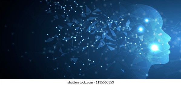 Abstract Artificial intelligence. Technology web background. Virtual concept