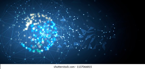 Abstract Artificial intelligence. Technology web background. Virtual concept