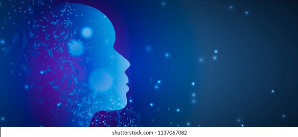 Abstract Artificial intelligence. Technology web background. Virtual concept