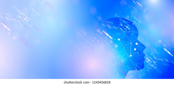 Abstract Artificial intelligence. Technology web background. Virtual concept