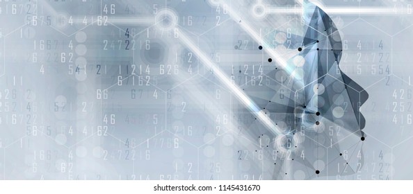 Abstract Artificial intelligence. Technology web background. Virtual concept