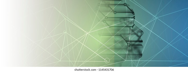 Abstract Artificial intelligence. Technology web background. Virtual concept
